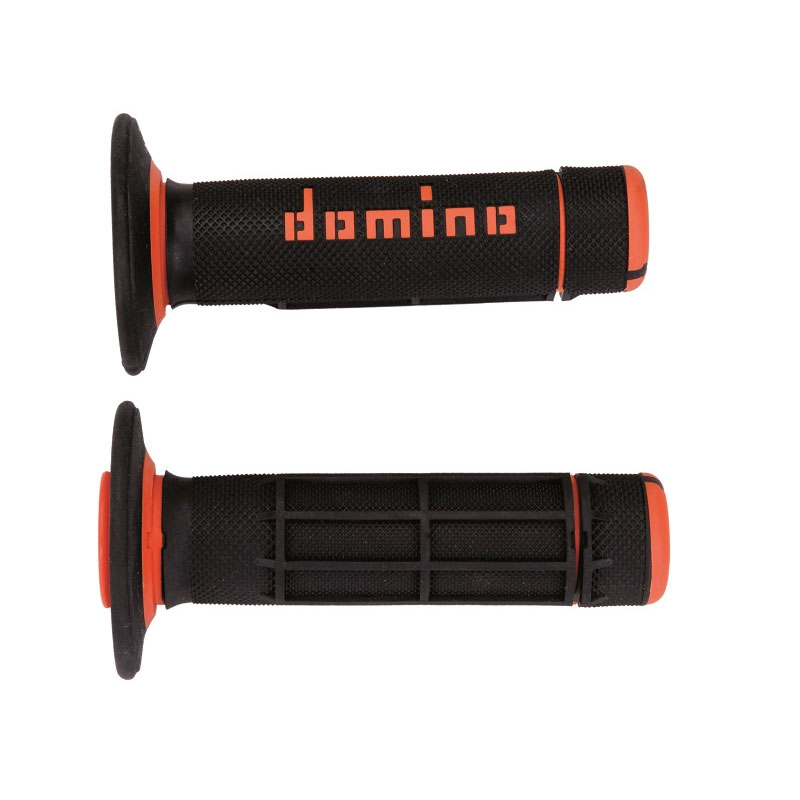 Coppia Manopole Domino A02041C nero arancio