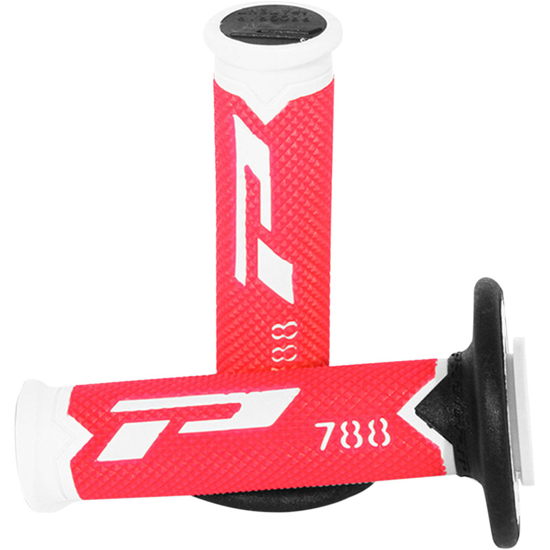 Manopole Progrip 788 TD Closed End bianco nero rosso