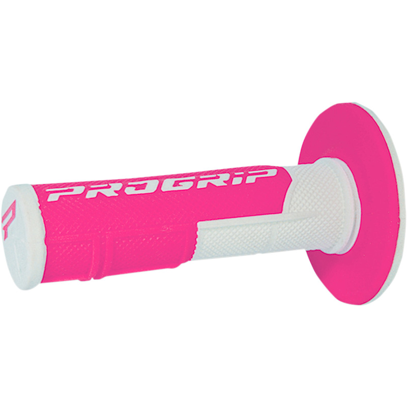 Manopole Progrip 801 DD Closed End bianco rosa fluo