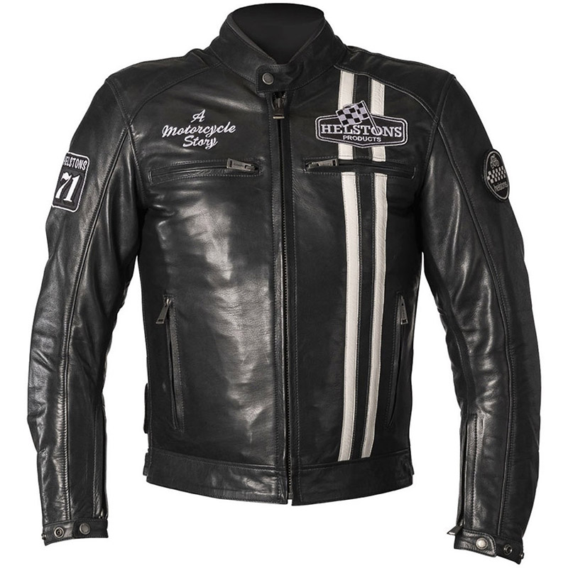 Helstons Leather Jacket Indy Rag Blue White HS-20190076-BBL Jackets ...