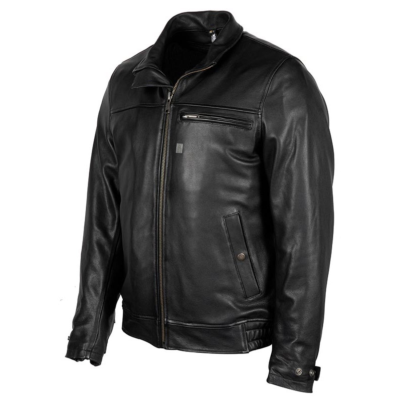 Giacca Pelle Helstons Benny rag nero