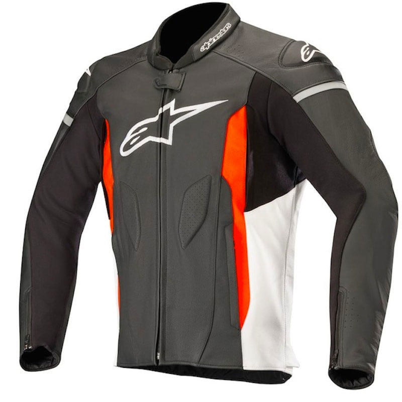Alpinestars faster v2 chaqueta de cuero caballero negro/blanco motocicleta chaqueta de cuero Sport 