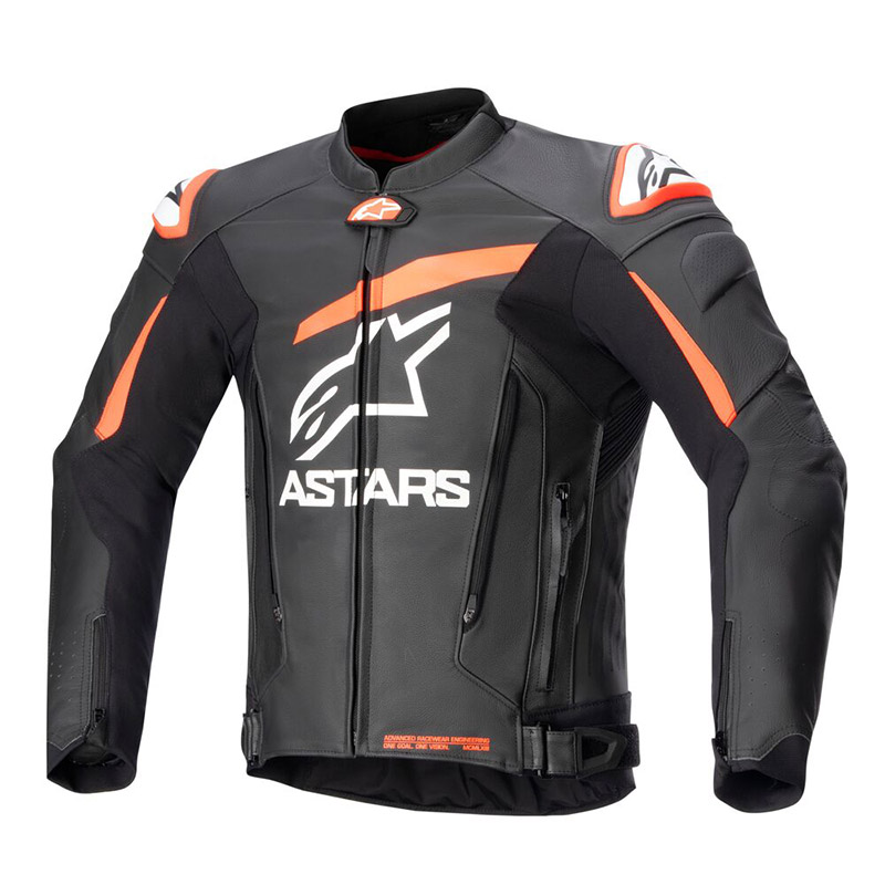 Giacca Pelle Alpinestars Gp Plus V4 rosso fluo