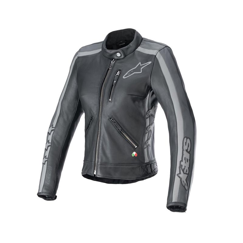 Giacca Pelle Alpinestars Stella Dyno nero grigio