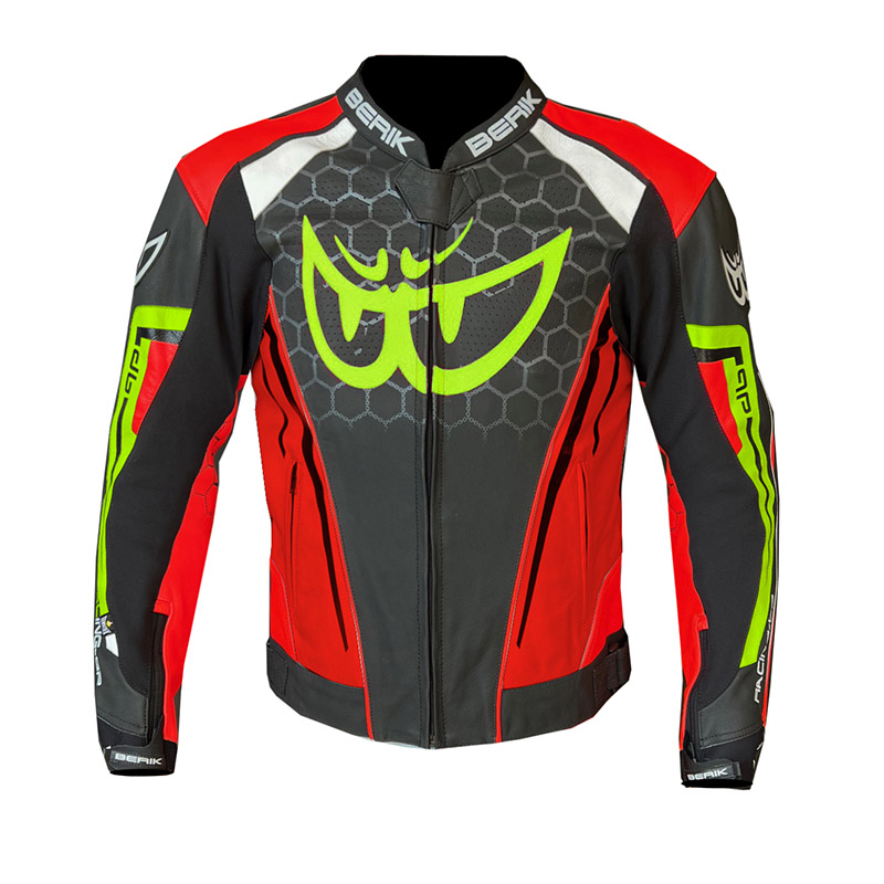 Giacca Pelle Berik 191320 bianco rosso giallo fluo