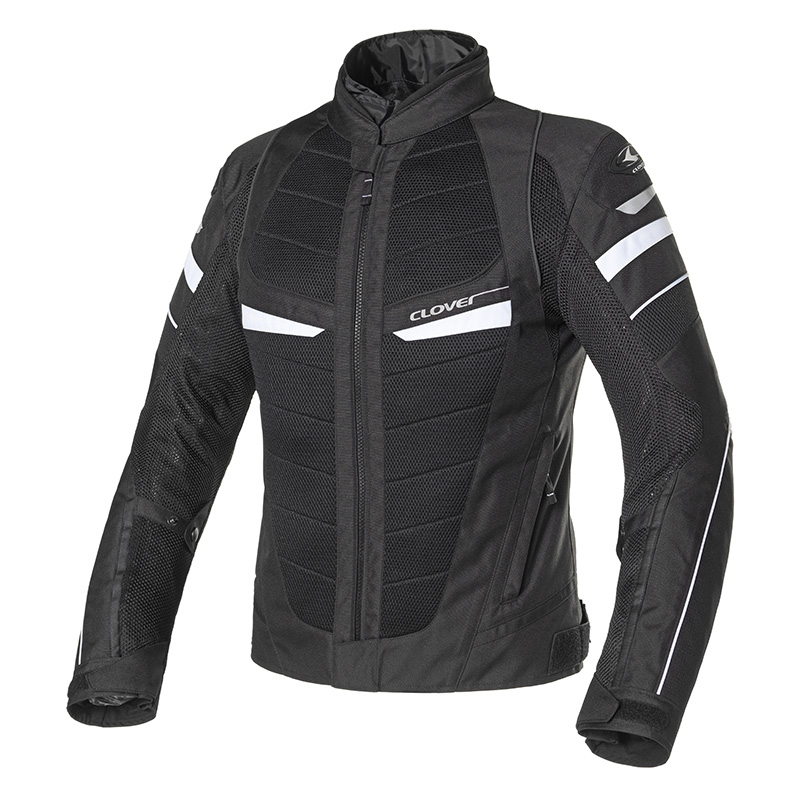 Clover Rainjet 2 Wp Jacket Black White CLV-1794-NB Jackets | MotoStorm