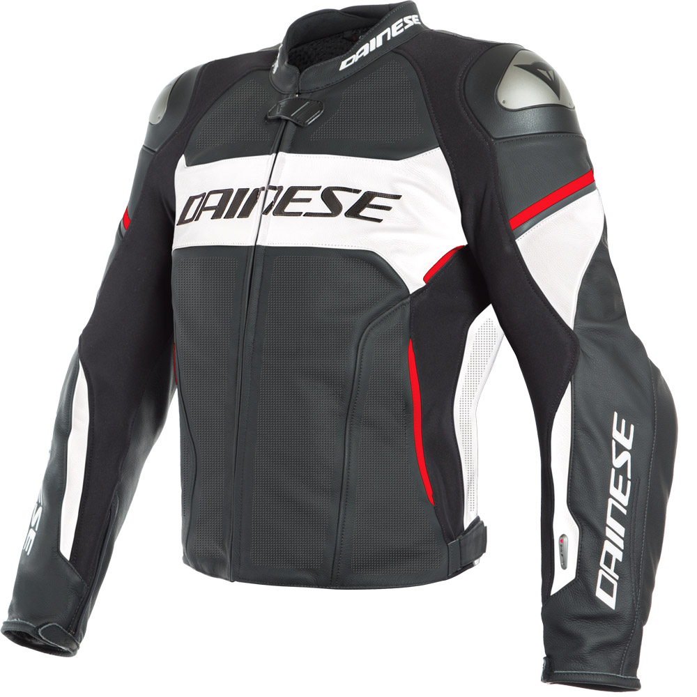 Dainese white store leather jacket