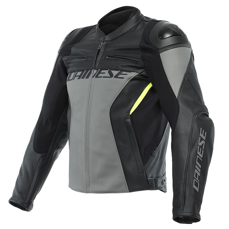 DAINESE RACING LEATHER JACKETS: Black Charcoal Gray Suzuki , 43% OFF