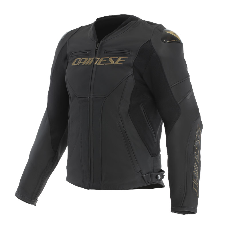 Giacca Pelle Dainese Racing 5 nero oro