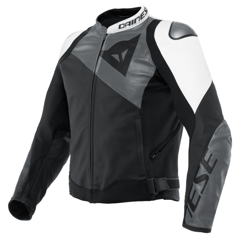 Giacca Pelle Dainese Sportiva antracite bianco