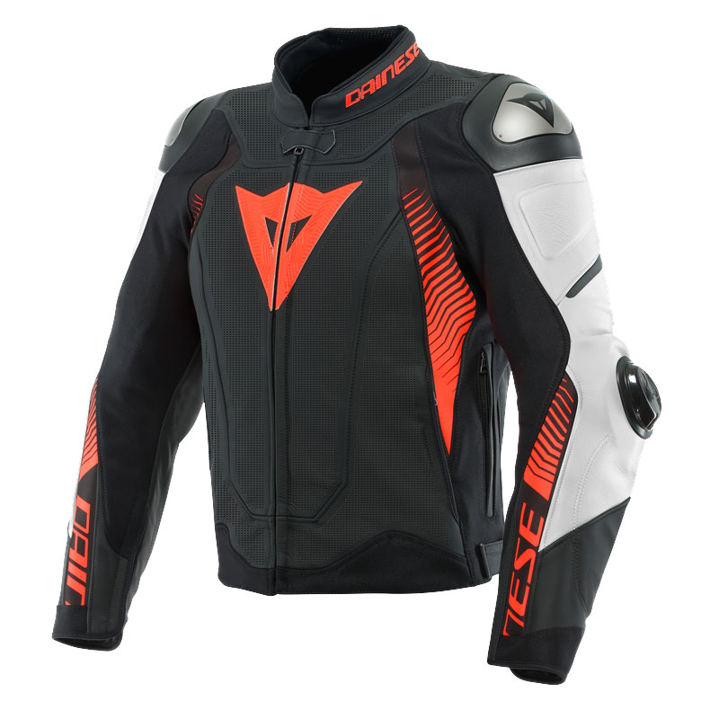 Giacca Dainese Super Speed 4 Perforated bianco rosso