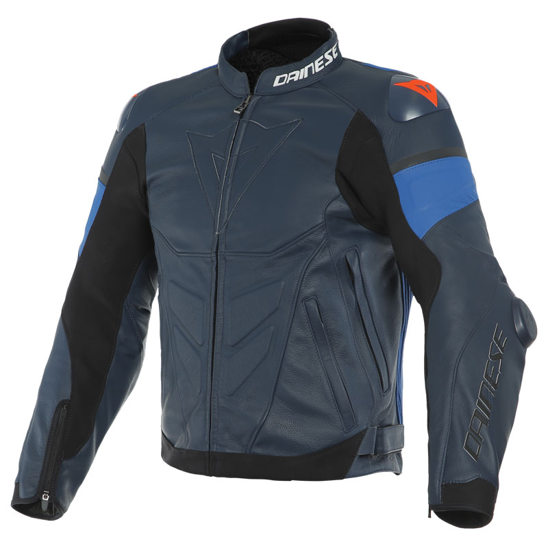 Giacca Pelle Dainese Super Race nero blu