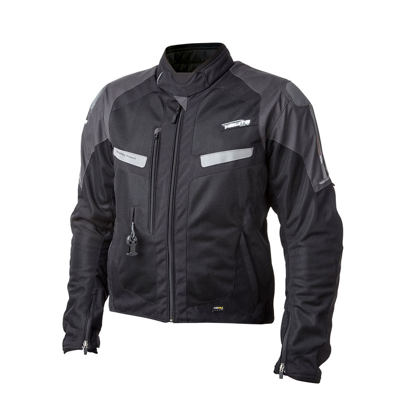 Helite Vented Airbag Jacket Black Grey HEL-MO.TX.VTD-BK Jackets | MotoStorm