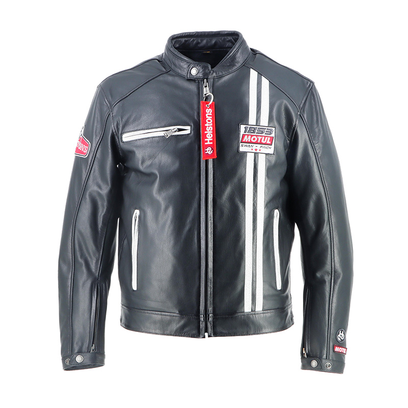 Giacca Pelle Helstons Boxer Motul nero
