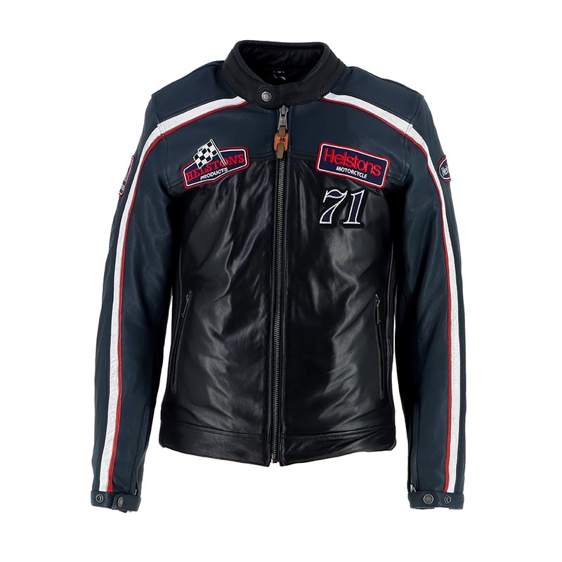 Giacca Pelle Helstons Formula Sport blu nero