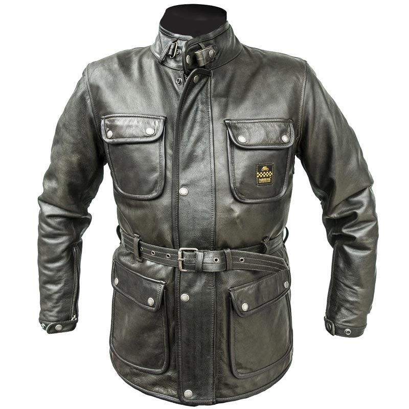 Helstons Hunter Leather Jacket Military Green HS-20180055-K Jackets ...