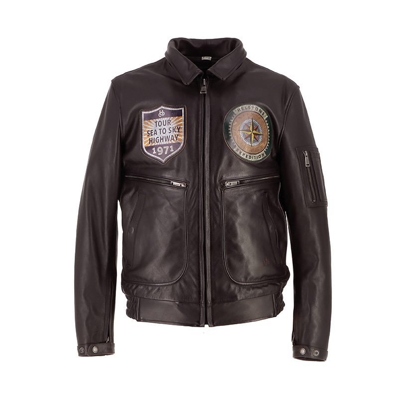 Giacca Pelle Helstons Jet Force marrone