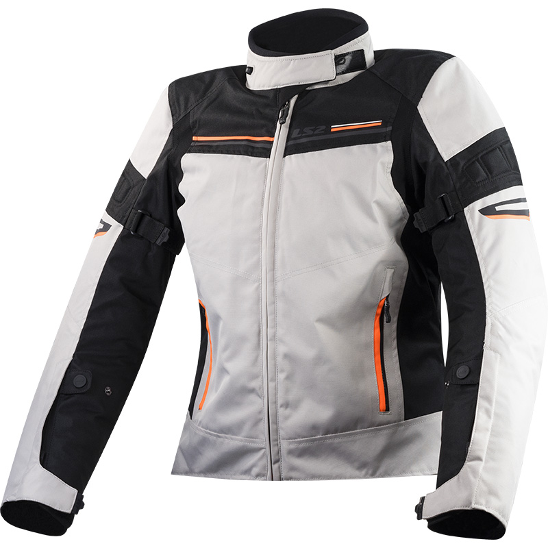 Giacca Donna LS2 Shadow grigio chiaro nero arancio