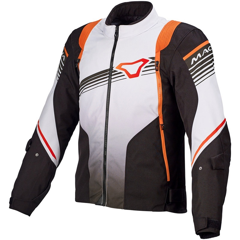 Macna Charger Jacket Black White Orange MA-1653332123 Jackets | MotoStorm