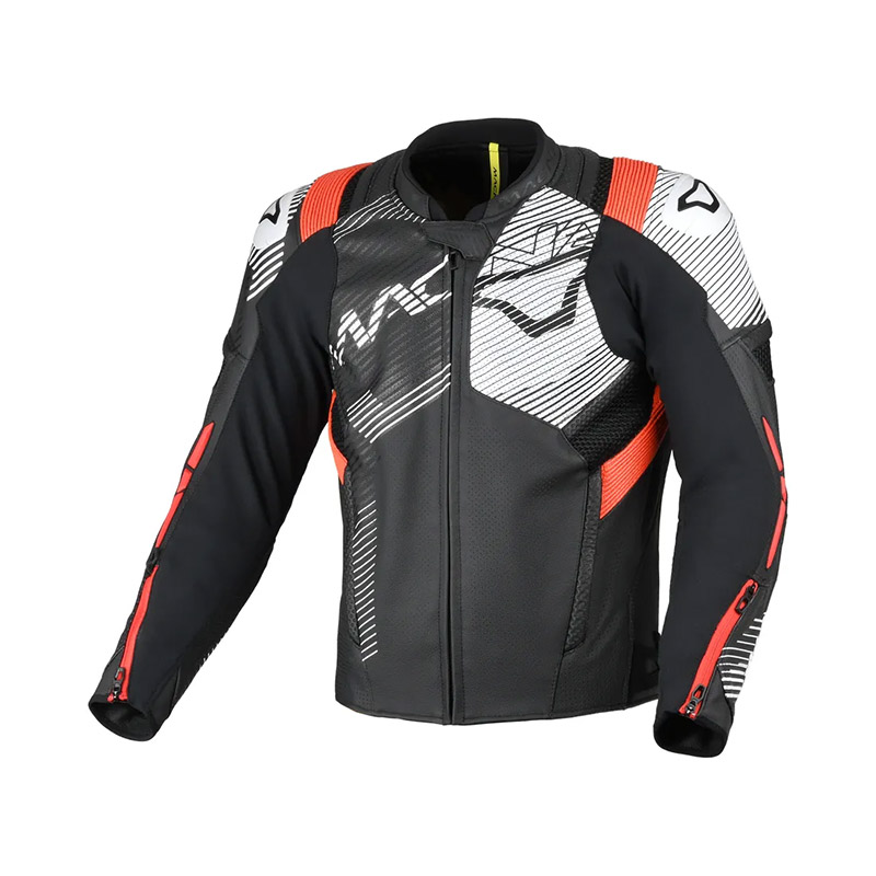 Giacca Pelle Macna Ignite rosso bianco