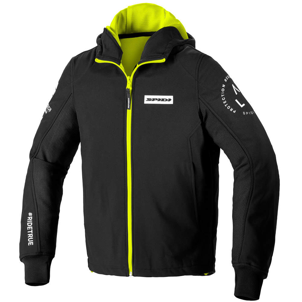 Giacca Spidi Hoodie Armor Evo nero giallo fluo