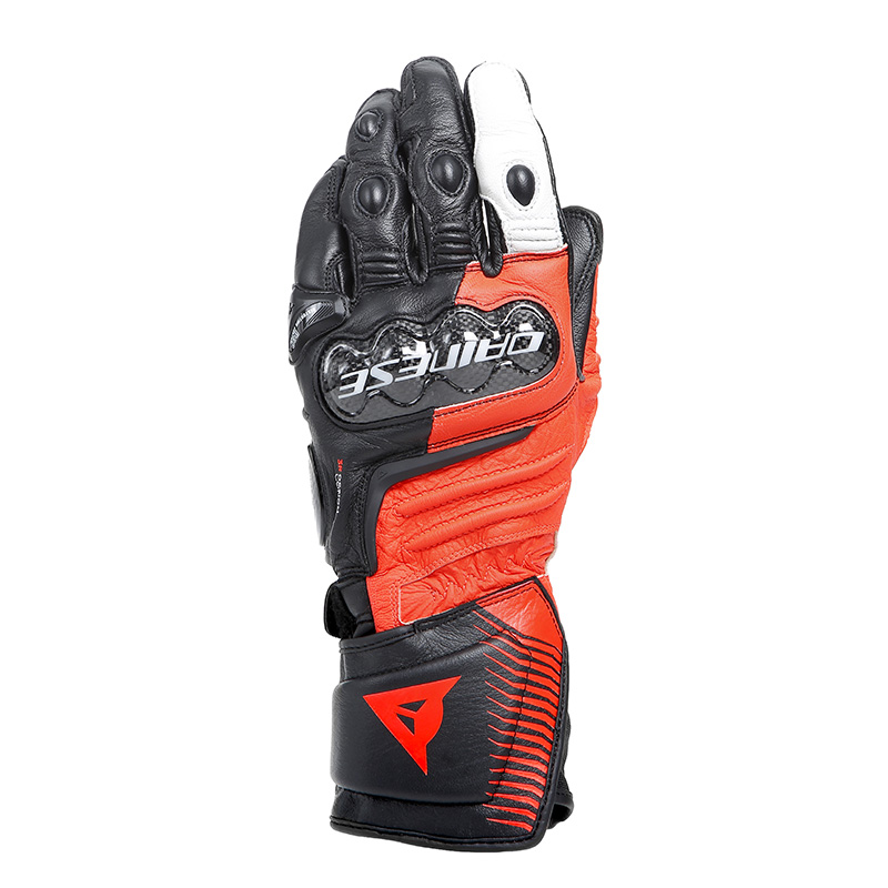 Guanti Dainese Carbon 4 Long rosso fluo bianco