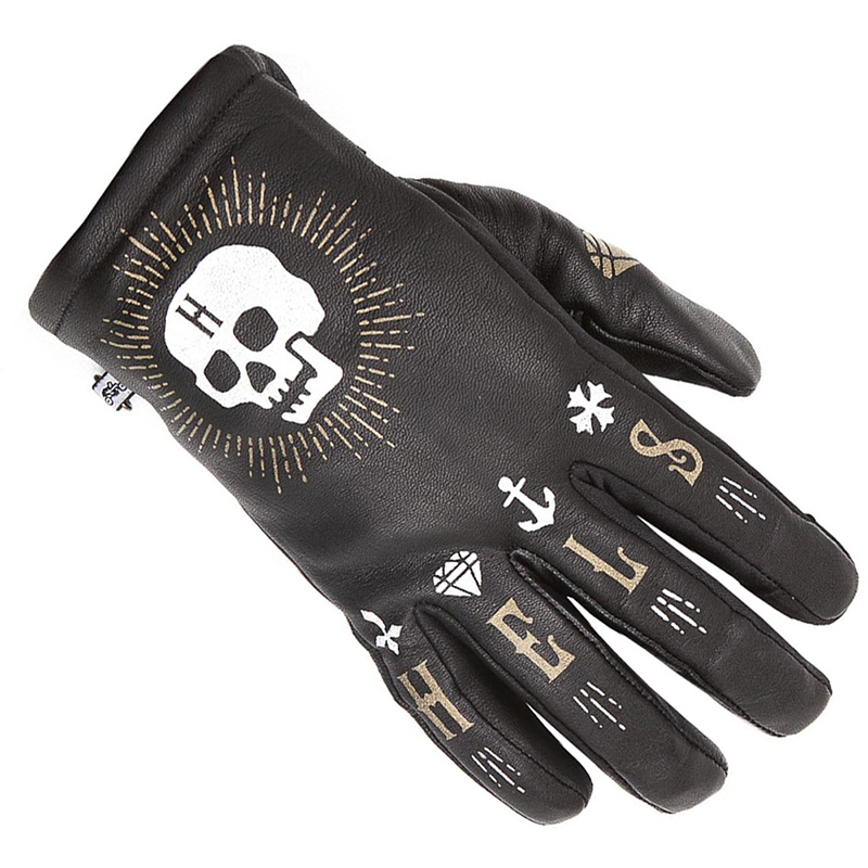 Guanti Helstons Kustom Skull Hiver nero