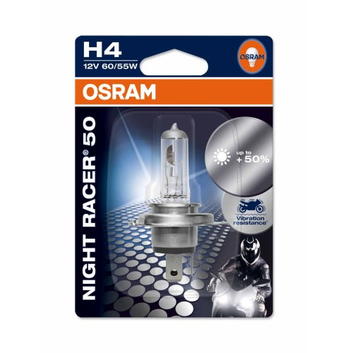 Osram Lamp Night Racer +50 H4 12v 60/55w P43t