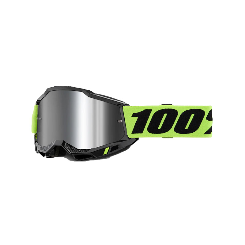 Maschera 100% Accuri 2 Neon Giallo specchiato argento