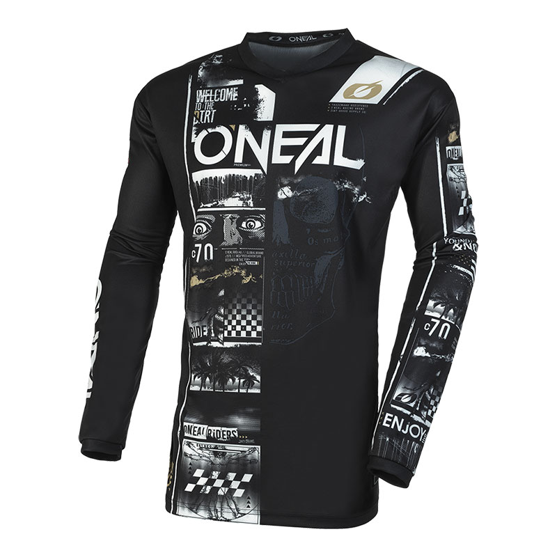 O Neal Element Attack V.23 Jersey Black White ON-E004-40 Offroad ...