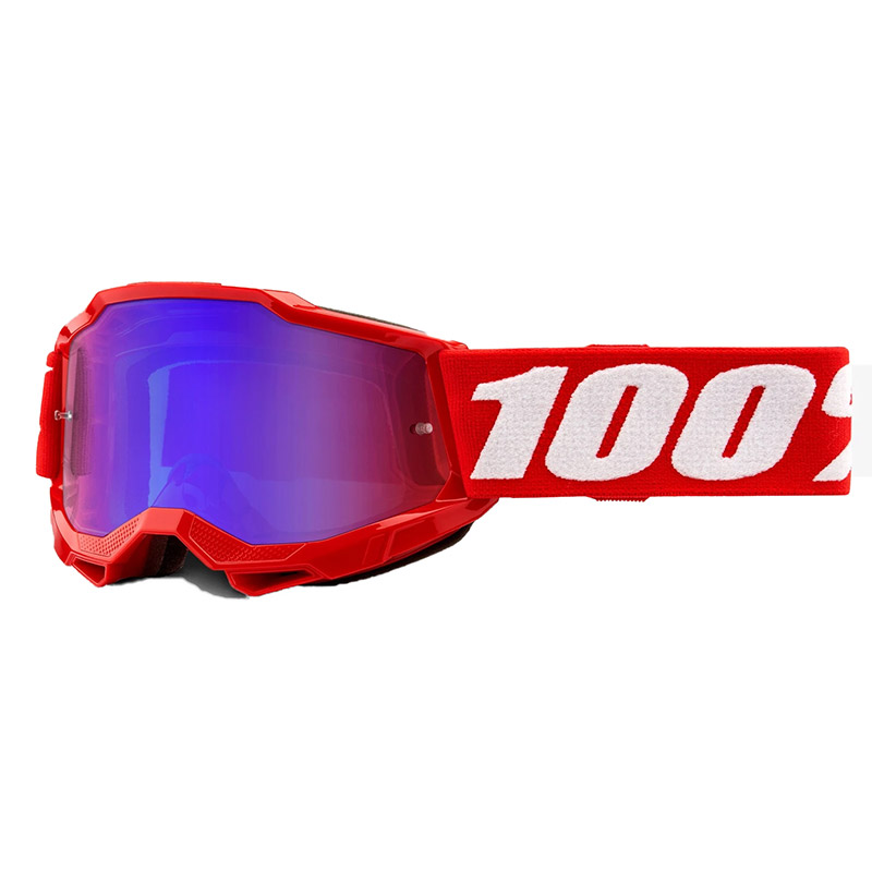 Maschera 100% Accuri 2 Youth Neon rosso specchiato