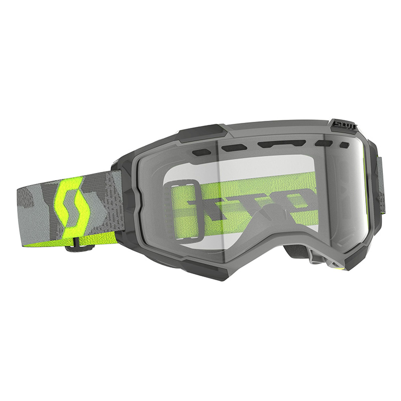 Maschera Scott Fury Enduro grigio chiaro giallo