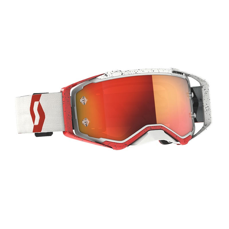 Maschera Scott Prospect rosso bianco lente arancio