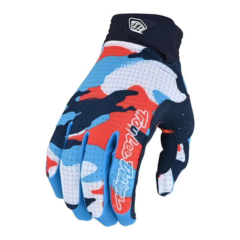 Gants Troy Lee Designs Air Formula Camo orange bleu