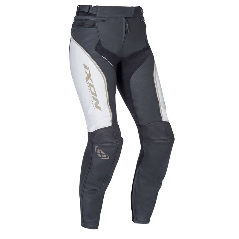 Pantaloni Pelle Donna Ixon Trinity Bianco Nero Oro | MotoStorm