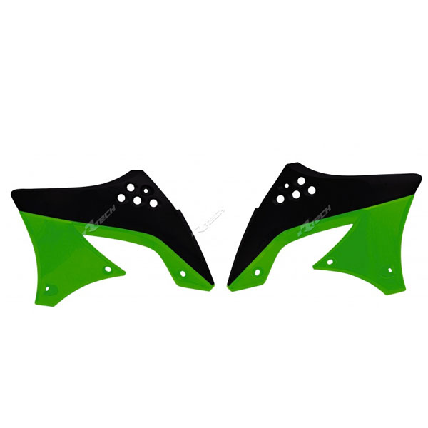 Racetech Superior Radiator Scoops Kawasaki Kxf 450 09/11 Black-green