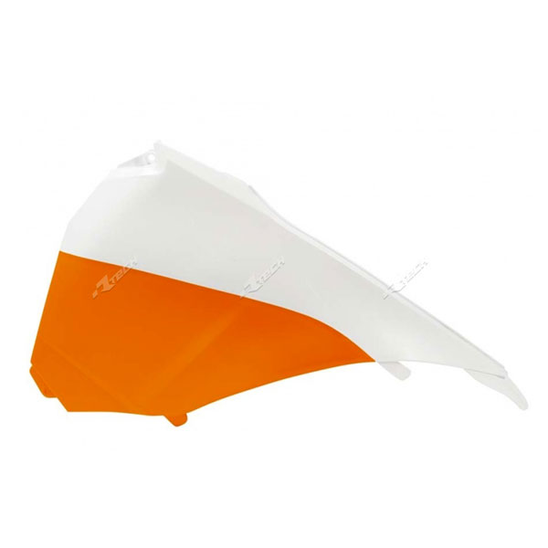 Racetech Coperchio laterale cassa filtro SX  KTM SXF 13/15 EXC-EXCF 14/15 BIANCO-ARANCIO