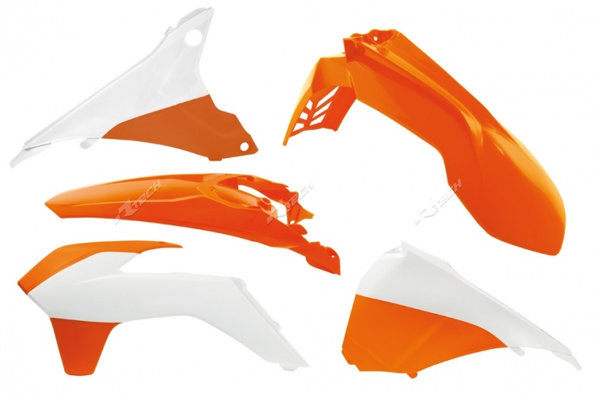 Racetech KIT PLASTICHE KTM 5 PZ BIANCO ARANCIO