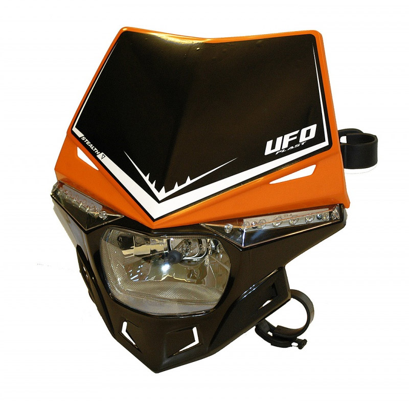 Ufo Stealth Dual Headlight Orange Black