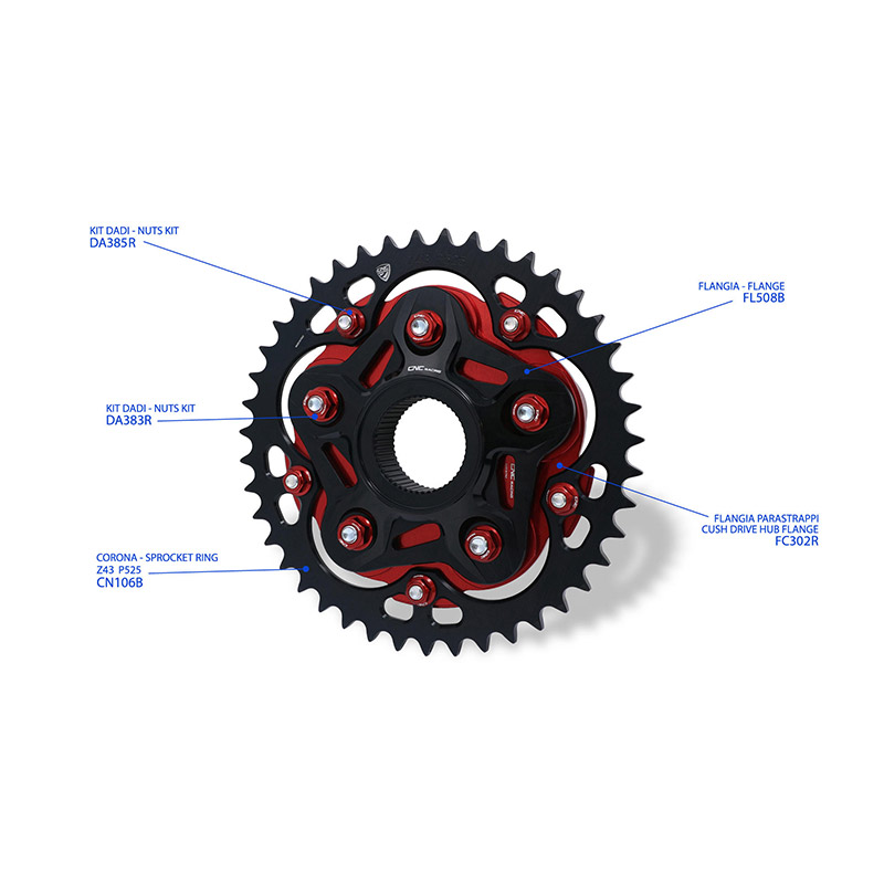 Flangia Parastrappi CNC Racing FC302 nero