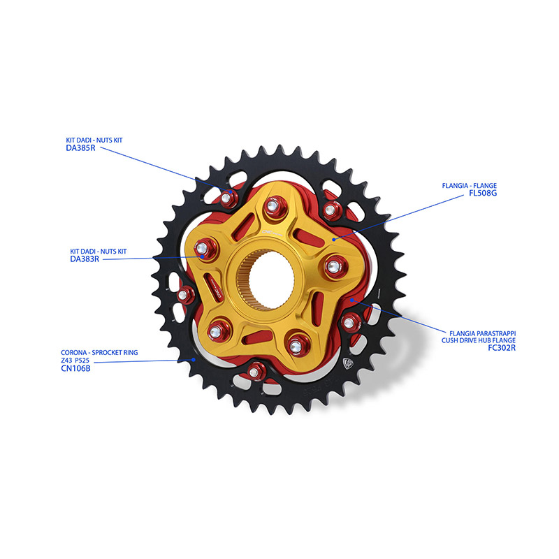 Flangia Parastrappi CNC Racing FC302 oro