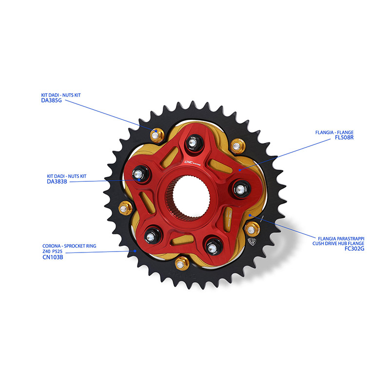 Flangia Parastrappi CNC Racing FC302 rosso