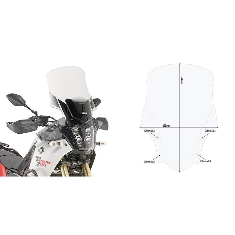 Givi D2145st Screen Clear Tenere 700 Givi D2145st Motorcycle Parts Motostorm