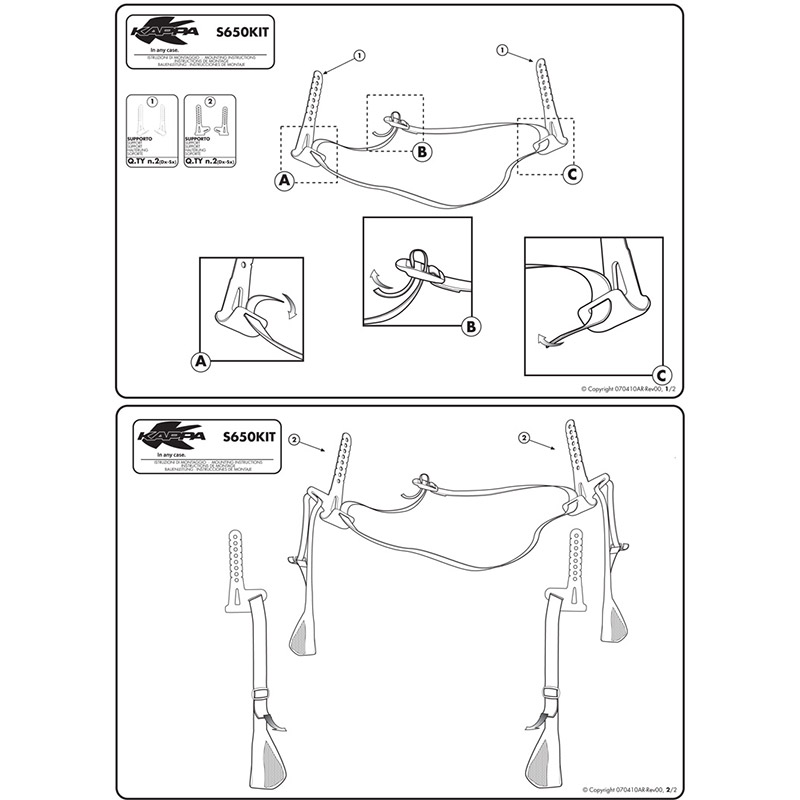 Kit staffe Kappa S650KITK
