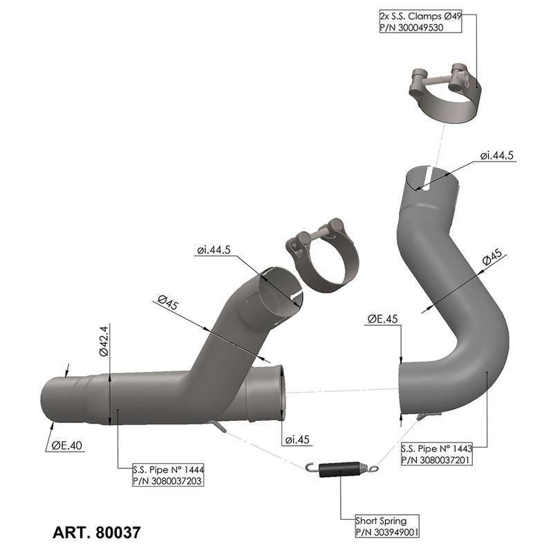 Raccord Éliminateur de Catalyseur Leovince pour Desert X Monster 937