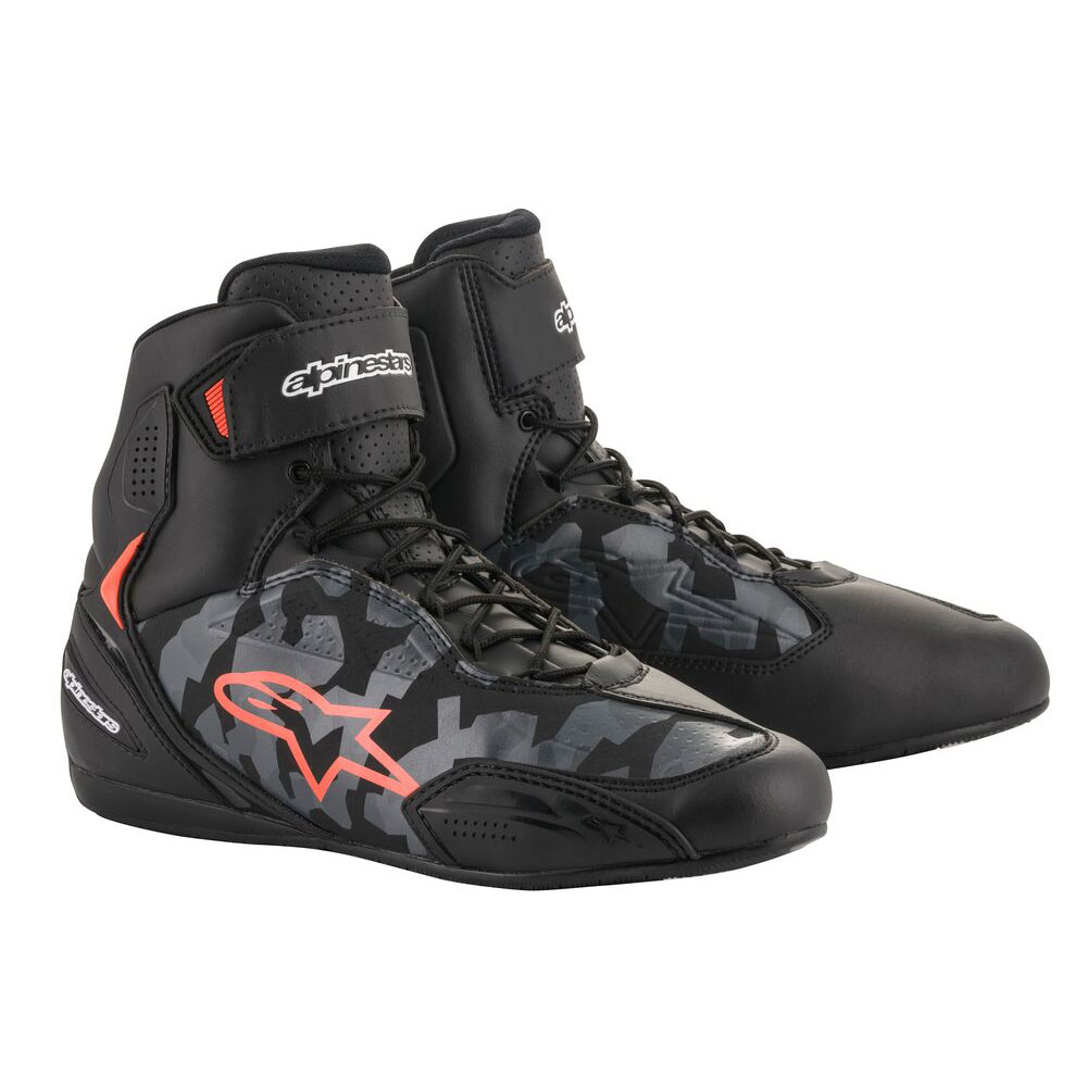 Scarpe Alpinestars Faster 3 grigio camo rosso fluo