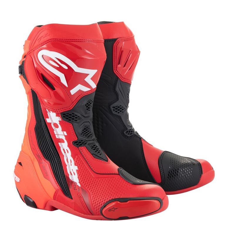 Stivali Alpinestars Supertech R rosso fluo