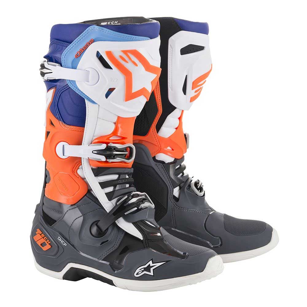 orange and blue boots