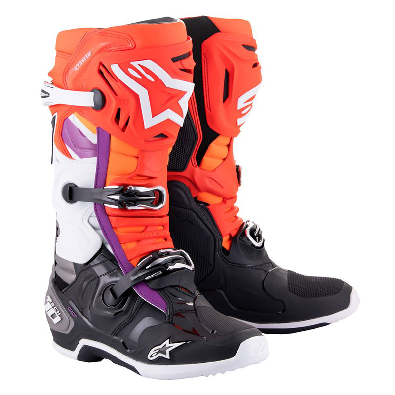 Stivali Alpinestars Tech 10 nero rosso arancio