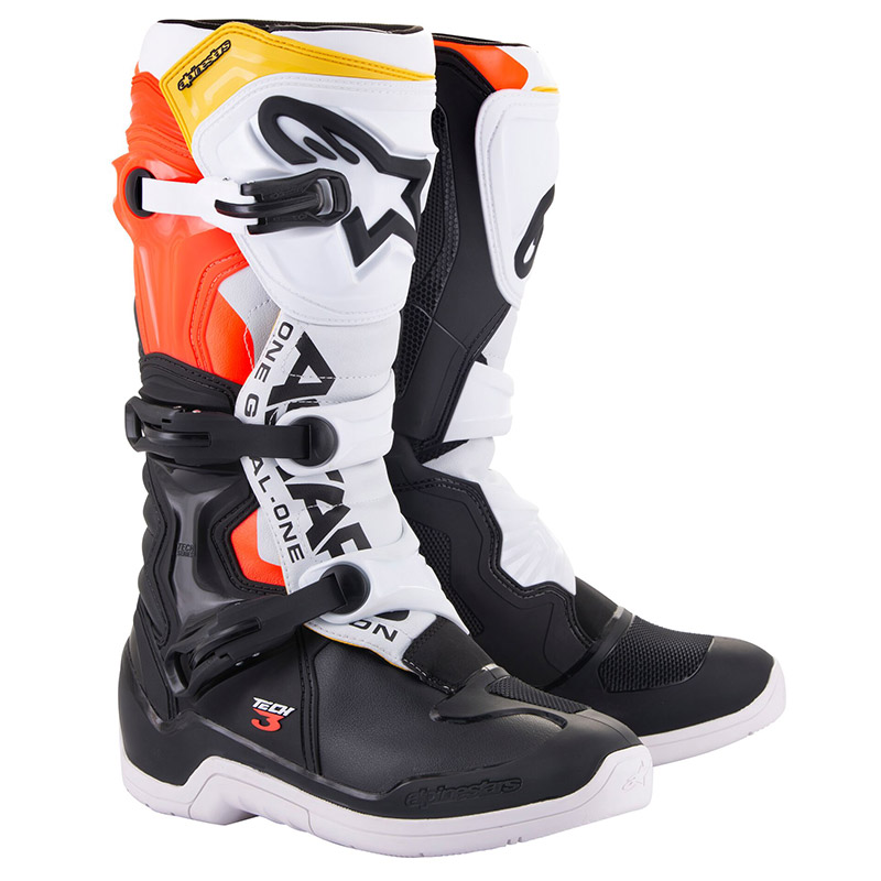 Stivali Alpinestars Tech 3 bianco rosso giallo